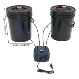 2Pcs Hydroponic System Grow Kit 5 Gallon Deep-water Culture Mechanism with Air Pump Soilless Cultivation for Flowers Vegetables