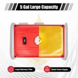 5 Gallon Generator Fuel Tank Universal Generator Fuel Tank Filter Cap Replacement with Fuel Petcock, Gas Oil Fuel Tank