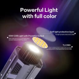COLBOR CL60R 60W 2700~6500K RGBWW Full-color Video Light with Bowens Mount APP Control for Live-Streaming Photography Fill Lamp