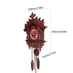 Vintage Antique Wall Clock with Cuckoo Clock and Wooden Pendulum, Decorat Wall Clock