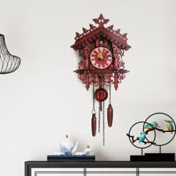 Vintage Antique Wall Clock with Cuckoo Clock and Wooden Pendulum, Decorat Wall Clock