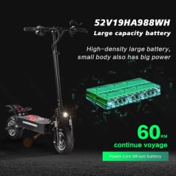 Boyueda Q7Pro Electric Scooter for Adults with Dual Motors and a 52V 19Ah Battery, featuring quiet 10-inch tires—ideal for daily commuting.