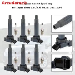 Artudatech 6X Ignition Coil+6X Spark Plug For Toyota Sienna 3.0L/3.3L UF267 2001-2006 2002 2003 2004 2005