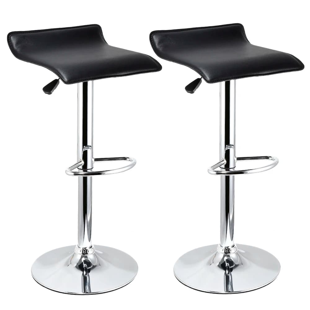 2-Piece Adjustable Bar Chair, Square Bar Chair 2-Piece Swivel Chair, Height Adjustable, 360° Rotation, Ultra-Quiet, Suitable for