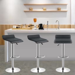 2-Piece Adjustable Bar Chair, Square Bar Chair 2-Piece Swivel Chair, Height Adjustable, 360° Rotation, Ultra-Quiet, Suitable for