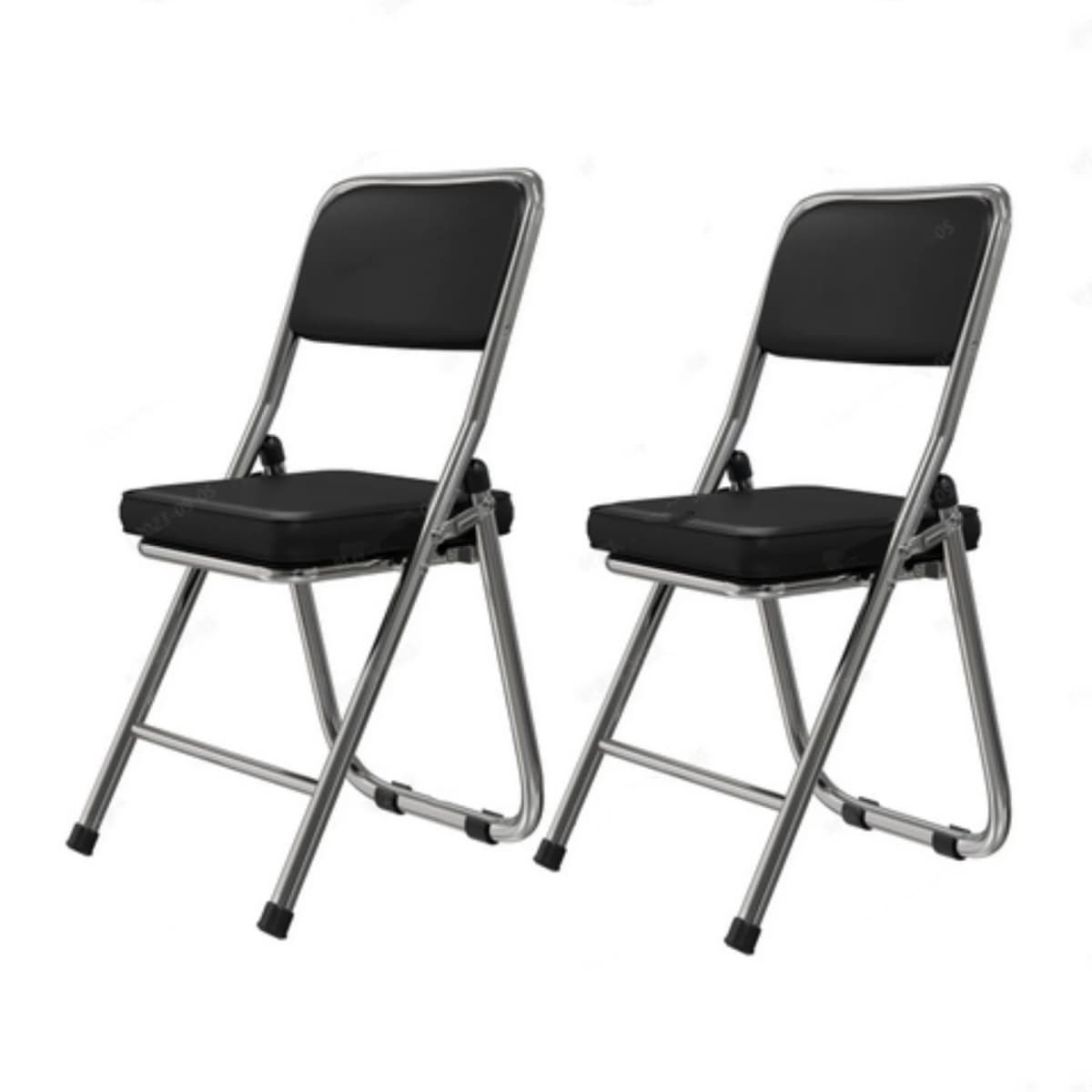 2 Piece Dining Chair, Conference Chair, Made of Comfortable PU Leather and Steel Frame, Sturdy Folding Chair