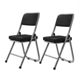 2 Piece Dining Chair, Conference Chair, Made of Comfortable PU Leather and Steel Frame, Sturdy Folding Chair