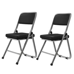 2 Piece Dining Chair, Conference Chair, Made of Comfortable PU Leather and Steel Frame, Sturdy Folding Chair
