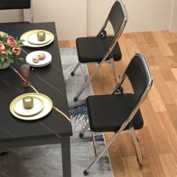 2 Piece Dining Chair, Conference Chair, Made of Comfortable PU Leather and Steel Frame, Sturdy Folding Chair