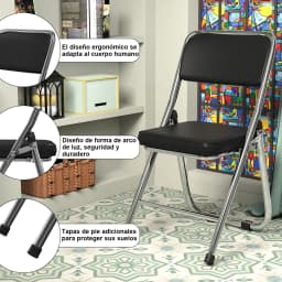 2 Piece Dining Chair, Conference Chair, Made of Comfortable PU Leather and Steel Frame, Sturdy Folding Chair