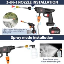 Cordless High Pressure Water Gun for Cleaning Car Wash Machine Garden Watering Water Gun Power Tool for Makita 18V Battery