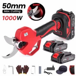Brushless Cordless Pruner Shear Garden 1000W/900W 50mm Electric Pruning Shears Fruit Tree Branches Cutter Tool With 2pcs Battery