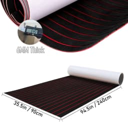 Boat Decking EVA Foam Flooring Sheet Faux Teak Marine Mat Boat Yacht Non-Slip Flooring Mat, Wear-Resistant and Self-Adhesive Pad