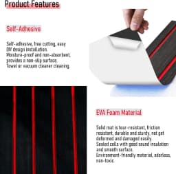 Boat Decking EVA Foam Flooring Sheet Faux Teak Marine Mat Boat Yacht Non-Slip Flooring Mat, Wear-Resistant and Self-Adhesive Pad