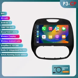 9" Hizpo CarPlay Android Auto Car Radio for Renault Kaptur Captur 2016 - 2019 Snapdragon 6115 4G BT RDS DSP GPS Navi 360°CAM