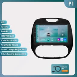 9" Hizpo CarPlay Android Auto Car Radio for Renault Kaptur Captur 2016 - 2019 Snapdragon 6115 4G BT RDS DSP GPS Navi 360°CAM