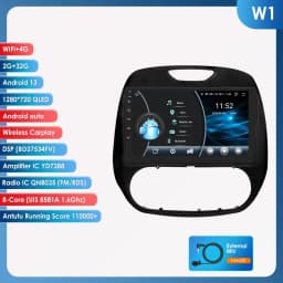 9" Hizpo CarPlay Android Auto Car Radio for Renault Kaptur Captur 2016 - 2019 Snapdragon 6115 4G BT RDS DSP GPS Navi 360°CAM