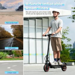 W7 Electric Scooter 8.5 inch 36V 10.5Ah 25-35km Range Dual Suspension Side Lights App Control 35km/h Speed Electric Scooters