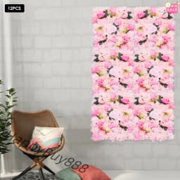 12 PCS Flower Wall Panels Artificial Flower Backdrop Flower Panels for Backdrop with Realistic Dahlia and Rose Flowers