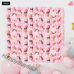 12 PCS Flower Wall Panels Artificial Flower Backdrop Flower Panels for Backdrop with Realistic Dahlia and Rose Flowers
