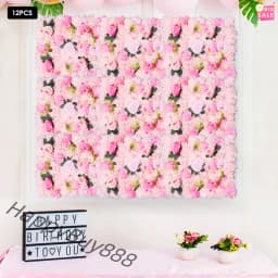 12 PCS Flower Wall Panels Artificial Flower Backdrop Flower Panels for Backdrop with Realistic Dahlia and Rose Flowers