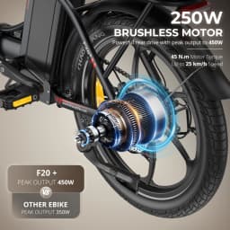 Fafrees F20+ Folding Electric Bicycle 20 X 3.0 Inch MTB E-bike for Adults, 36V 20Ah Removable Battery, 75-100km Range