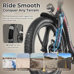 Fafrees F20+ Folding Electric Bicycle 20 X 3.0 Inch MTB E-bike for Adults, 36V 20Ah Removable Battery, 75-100km Range