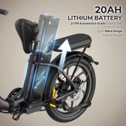 Fafrees F20+ Folding Electric Bicycle 20 X 3.0 Inch MTB E-bike for Adults, 36V 20Ah Removable Battery, 75-100km Range