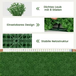 12 Pcs Plant Wall 50.5x50.5cm Artificial Moss Wall Interlocking Privacy Hedge for Garden Yard Balcony Home