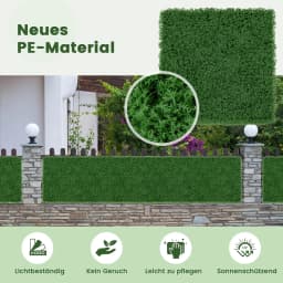 12 Pcs Plant Wall 50.5x50.5cm Artificial Moss Wall Interlocking Privacy Hedge for Garden Yard Balcony Home