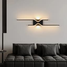 LED Indoor Wall Lights 25W Wall Sconce Lamp Modern Black LED Wall Lamp for Bedroom Living Room Hallway Staircase Vanity, 3000K W