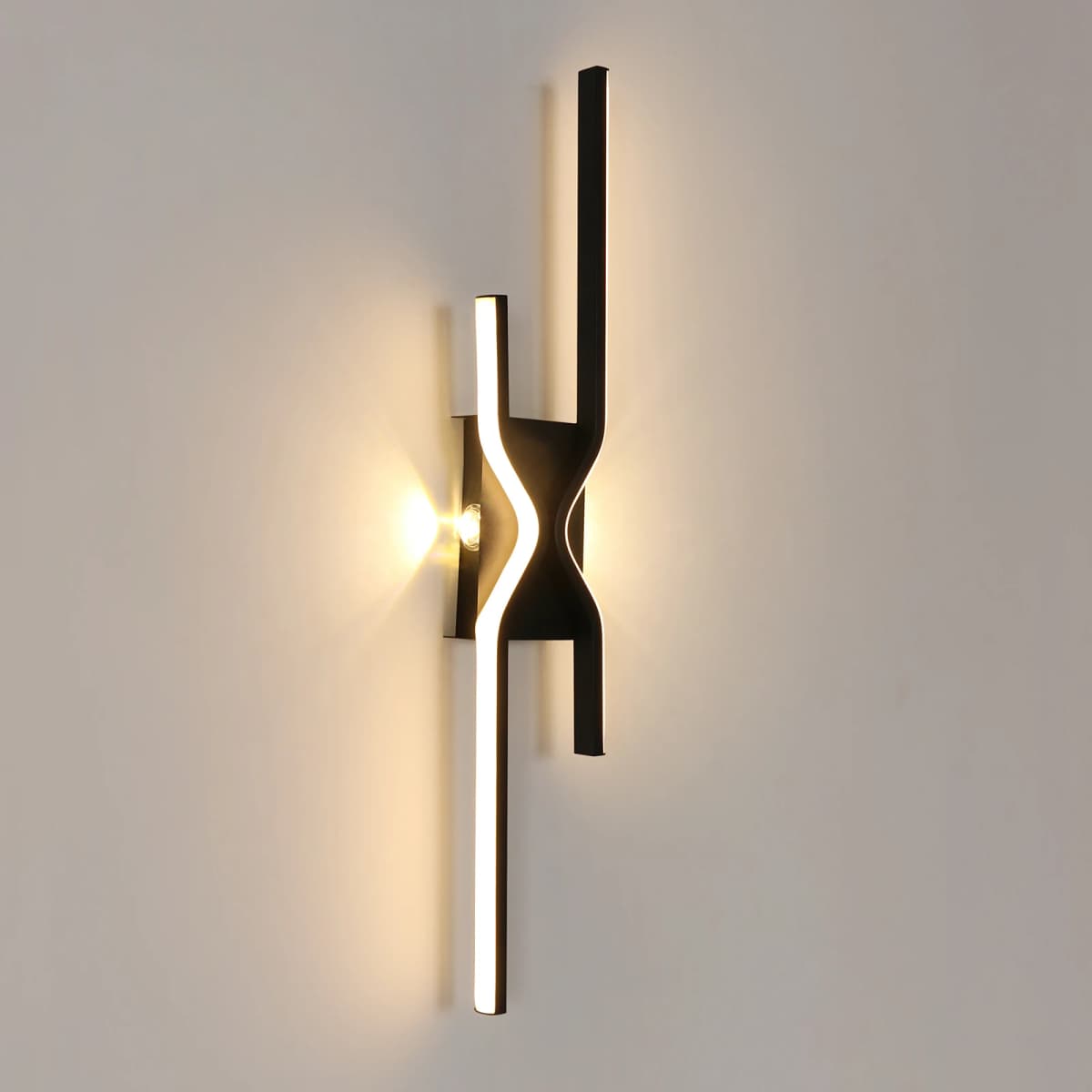 LED Indoor Wall Lights 25W Wall Sconce Lamp Modern Black LED Wall Lamp for Bedroom Living Room Hallway Staircase Vanity, 3000K W