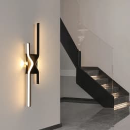 LED Indoor Wall Lights 25W Wall Sconce Lamp Modern Black LED Wall Lamp for Bedroom Living Room Hallway Staircase Vanity, 3000K W