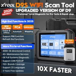 XTOOL D9S Intelligent Car Diagnostic Tool ECU Coding 45 Reset Key Programming FCA AutoAuth DOIP CANFD Topology Automotive Scanne