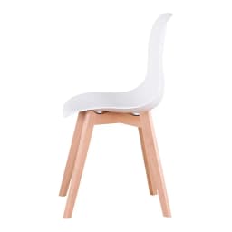 EGOONM Set of 4 Nordic Medieval Dining Chairs with Solid Wood Legs For Living Room Dining Room Bedroom Study (White/Black/Gray)