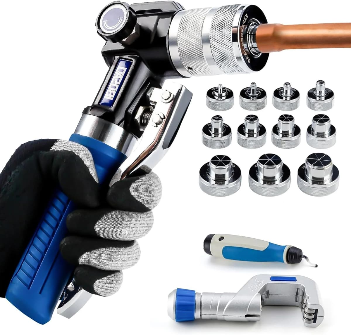 Hydraulic Expander HVAC Hydraulic SWAGING Tool Kit For Copper Tubing Expanding Copper Tube Expander Tool 3/8" to 1-5/8" VG-300AL