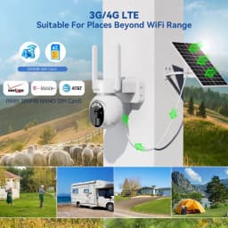 XEGA 4G LTE Security Camera No Wi-Fi With SIM Card Solar Outdoor Wireless 2K HD Solar Powered 10000mAh Outdoor Human Detection Color Night Vision 2-Way Talk Waterproof