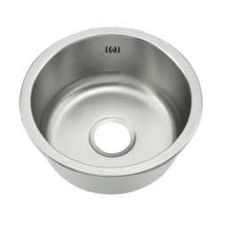 304 Stainless Steel Round Kitchen Sink 36cm with Drain Pipe Bar Mini Small Round Single Bowl Basin for Homes/Bars/Hotels