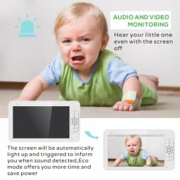 7" Video Baby Monitor, 1080P HD Display, IPS , Support 2 HDCams, 24Hour Battery Life, 1000ft Range, Split mode