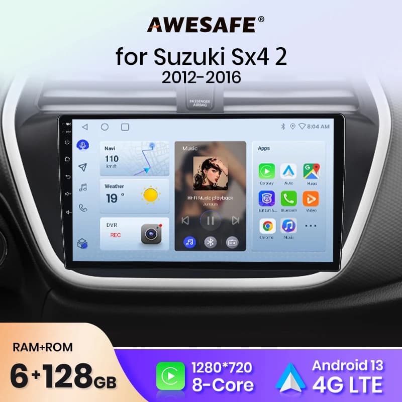 AWESAFE PX9 Plus Car Radio For Suzuki SX4 S-Cross 2012 - 2017 wireless CarPlay Android Auto No 2 din 2din DVD