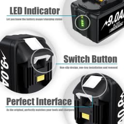 18V 9000mAh Replacement Battery Compatible for Makita BL1830B BL1840B BL1860 BL1890 BL1815 BL1830 LXT400 Cordless Drills