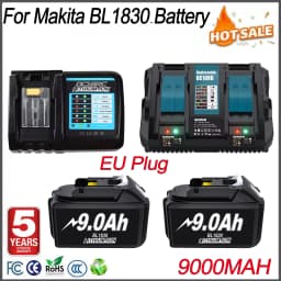 18V 9000mAh Replacement Battery Compatible for Makita BL1830B BL1840B BL1860 BL1890 BL1815 BL1830 LXT400 Cordless Drills