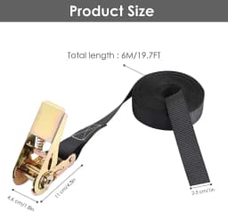 10 X Tension Straps Hard Lashing Straps Ratchet Tension Strap One-Piece 6M x25mm