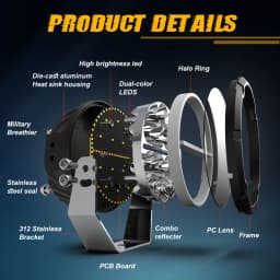 CO LIGHT NEW 6.5inch Round LED Work Light 60000lm DRL Spot Flood Combo IP68 6900K SUV Projector Lamp for Offroad ATV 4x4 12V 24V