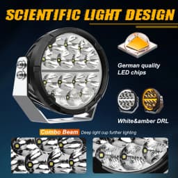 CO LIGHT NEW 6.5inch Round LED Work Light 60000lm DRL Spot Flood Combo IP68 6900K SUV Projector Lamp for Offroad ATV 4x4 12V 24V