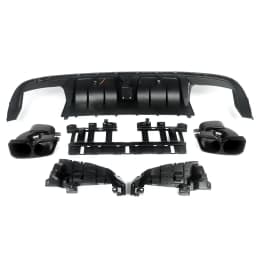 Rear Bumper Diffuser Lip Fits 2015-2021 BENZ W205 C63 C43 AMG Sedan Carbon Look