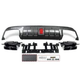 Rear Bumper Diffuser Lip Fits 2015-2021 BENZ W205 C63 C43 AMG Sedan Carbon Look