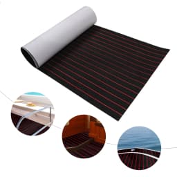 Boat Flooring EVA Foam Decking Sheet Faux Teak Marine Mat Carpet Non-Slip Self-Adhesive for Motorboat RV Yacht Kayak 2400X900mm
