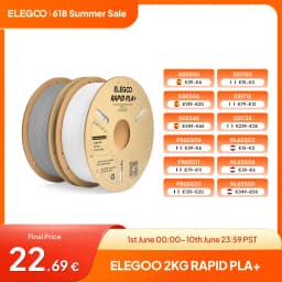 ELEGOO 1.75mm Rapid PLA+ Filament 2KG 3D PLA for 30-600 mm/s High Speed Printing Dimensional Accuracy +/- 0.02mm 2pcs*1kg Set