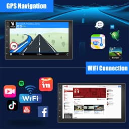 ESSGOO 9" Android 13 4+64G Wireless Apple Carplay Car Stereo Double 2 DIN GPS Navigation Bluetooth FM RDS USB WIFI Mirror Link